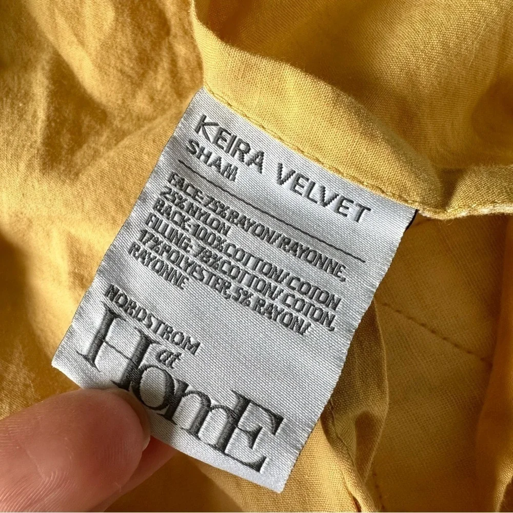 Nordstrom at Home Kiera Velvet Yellow Shams Pillow Covers Set of 2